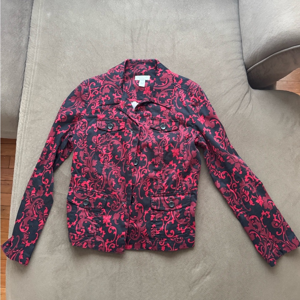 Charter Club Black and Red Jean Jacket